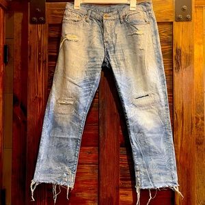 NSF Straight Slouch Jeans with Hawaiian Tropical Print